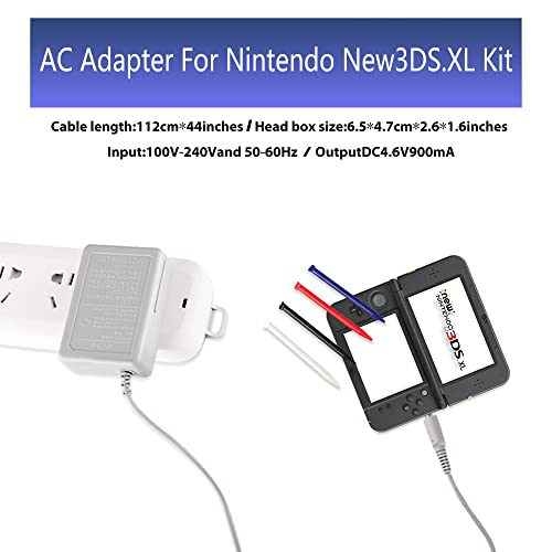 New 3Ds Xl Charger Kit, Ac Power Adapter Charger And Stylus Pen For Nintendo New 3Ds Xl, Wall Travel Charger Power Cord Charging Cable #TOP3