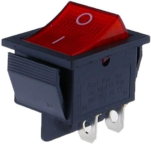 Power switch, Rocker Switch, KCD4 Latching ON OFF 2 Pos IO 4 Pin Light 16A 250VAC 20A 125VAC Multicolor(Gold)