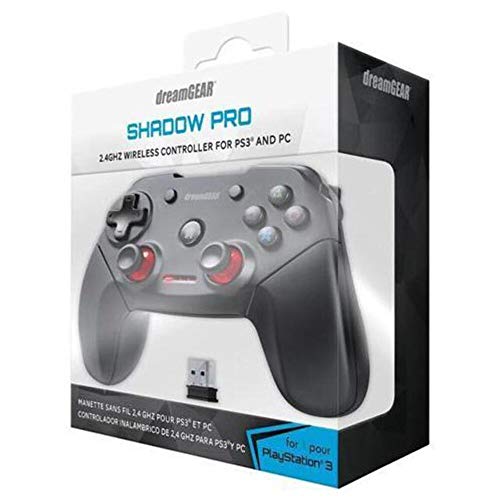dreamGEAR Shadow Pro Wreless Controller (Black/Red) PC and PlayStation 3 Gaming - 2.4Ghz - PC