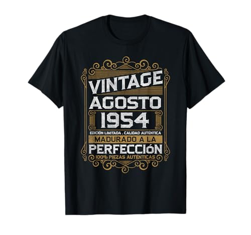 Agosto 1954 Vintage Regalo 68 años Cumpleaños Hombre Camiseta