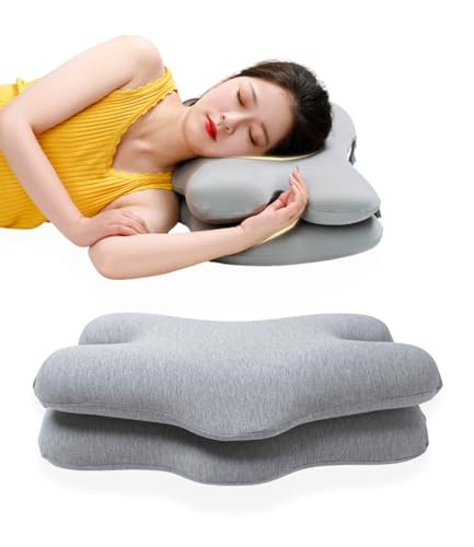 エアポスリープ ダブル枕 いびき Pillow 低反発枕 ストレートネック 横向き寝 仰向け寝 高さ調整可 低い枕 カバー洗濯可