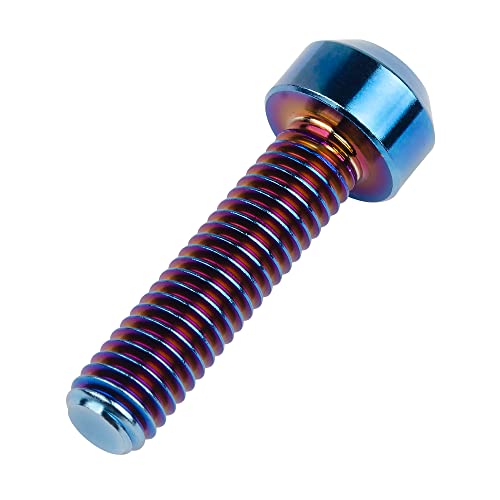 Image of Titanium Torx Square Head M6 x 10 15 20 25 30 35 40 45 50 60 65 70 80mm Screw Pack of 5 (Burn Blue, M6x25mm)