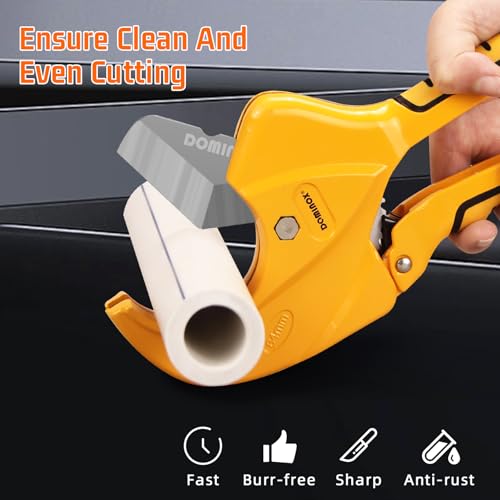 Image of PVC Pipe Cutter, Cuts up to 2-1 /2 inch, Professional Cutting PEX, PVC, and PPR Pipe, Etc, Stainless Steel Blade and Aluminum Alloy Body, One-hand Rapid Cutting Tool for the Pipe