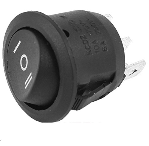 2x WECHSELSCHALTER WIPPSCHALTER RUND SCHWARZ 20MM 1 POLIG 230V 6A 12V Cover