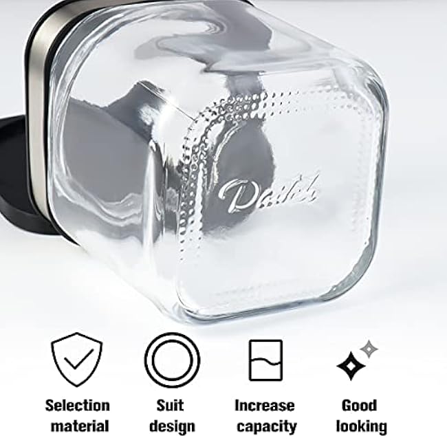 XIUDI Condiment Seal Jar Spice Container with Lids and Spoons£¬Clear Glass Condiment Canisters Pots Seasoning Box Salt Container Sugar Bowl Set of .Used in Kitchen, Coffee Table,Set of 3