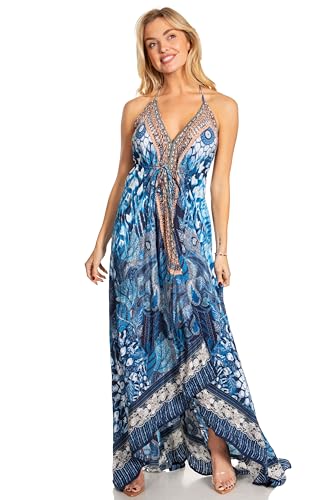 Image of Sakkas Lizi 2025 Womens Maxi High-Low Halter Handkerchief Long Dress Beach Party