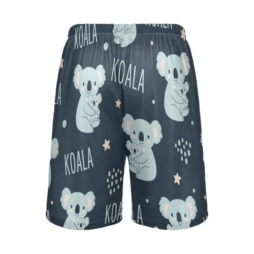 J JOYSAY Koala Star Dark Blue Pajama Shorts Mens Lounge Sleep Shorts Straight-Fit Men Pajama Bottoms3