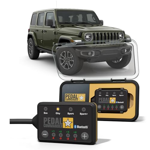 PEDAL COMMANDER Throttle Response Controller compatible with Jeep Wrangler JL 2018-2025, Plug-and-Play, 4 Modes 36 Settings, App Controlled Anti-Theft, Performance Upgrade, Wrangler Accessories