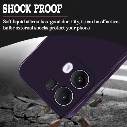 Image of Back Cover for Oppo Reno13 Pro 5G | Full Camera Protection | Premium Liquid Silicon Case | Flexible Bumper Case for Oppo Reno13 Pro 5G (Purple)