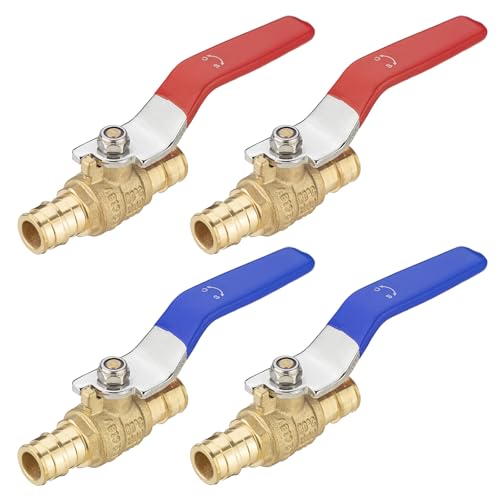 (4 Pack) Lidertik 1/2 inch PEX-A Expansion Ball Valve Shut Off Valve 1/4 Turn LI-QF1-1960-0.5(4 PCS)