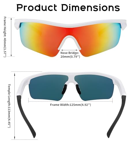 Image of FEISEDY Kids Polarized Sports Sunglasses, TR90 UV400 Baseball Cycling | LightWeight Wrap-Around for Boys Girls, TAC Polarized Lens blocks 100% UVA /UVB, Baseball /Softball /Cycling /Running B2454