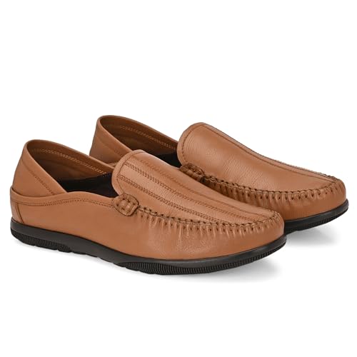 Image of Blue Leather by Centrino Genuine Leather Slip-On Men's Formal Shoe |Stylish with Soft Cushioned Insole |Trendy Non Lace-Up Design |Durable Leather with Anti-Skid Sole | Perfect for Formal Wear (4033)