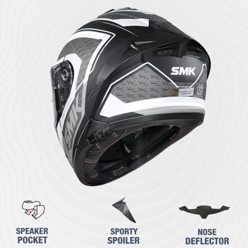 Image of SMK Typhoon RD1 Full Face Helmet, Dual Visor, ISI DOT & ECE 22.06 Certified