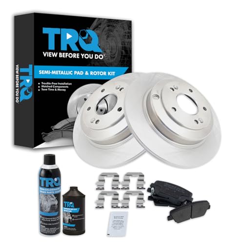 Image of TRQ Rear Brake Pad & Rotor Kit, with Chemical Kit Semi-Metallic Compatible with 2010-2014 Hyundai Genesis Coupe