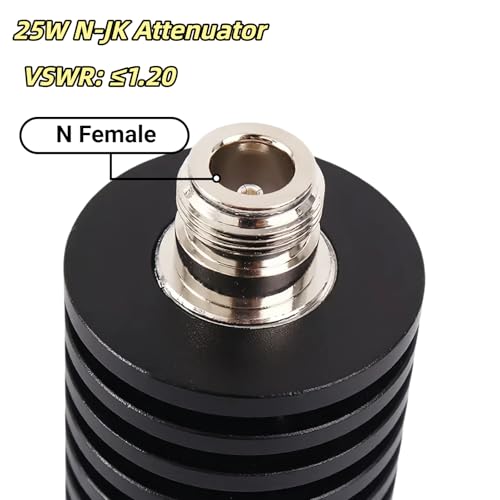 20db 25w n type rf attenuator - 50 ohm fixed coaxial attenuator dc-3ghz with n connector for rf testing ham radio amp signal generator