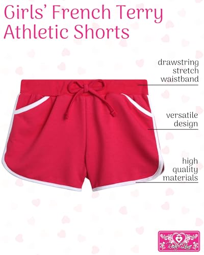 Real Love Girls Athletic Shorts - 6 Pack French Terry Active Dolphin Shorts with Elastic Waistband (Sizes 7-16)2