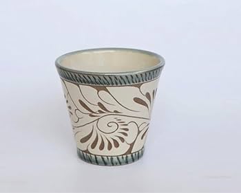 Amazon | ノーブランド品やちむん育陶園緑釉唐草白抜線彫フリー