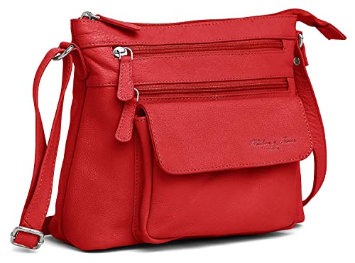 Sac à main en cuir nappa rouge pour femme grand classique de la maroquinerie main