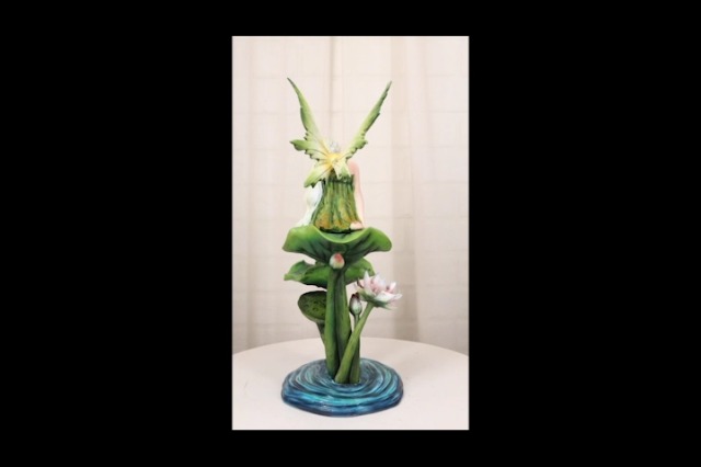 Figurine elfe Reine de l'hiver avec dragon | Fantasy Fairy Statue