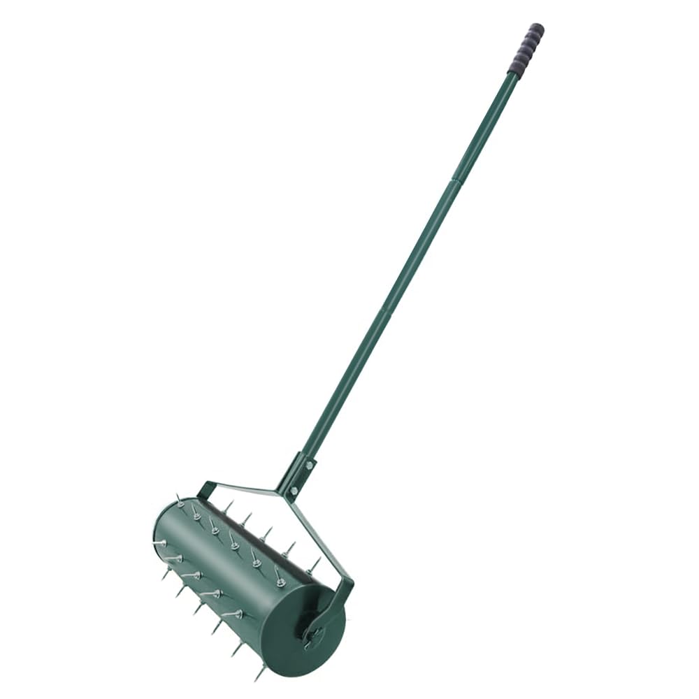 THUNDERBAY 18-Inch Lawn Aerator Garden Yard Heavy-Duty Spike Grass Rotary Manual Lawn Aerating Tool