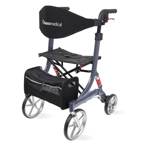 Leichtgewicht-Rollator SPRING - Komfort-Federung - Modell S Graphitgrau