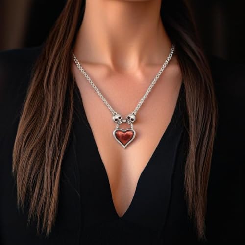 Controse Skull Heart Necklace - Pure Hearts Will Find You2