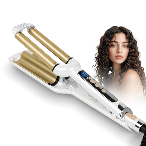 Großcat Rizador de Pelo 19 mm, Planchas rizadoras, ondas profundas, ondas al agua, ondas sirena, moldeador de ondas, Cerámica, 14 temperatura ajustable, rizador francés para pelo largo/corto