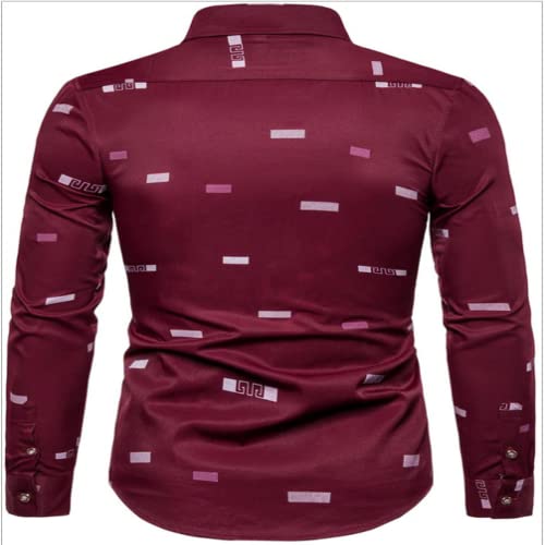 Heren revers overhemd Mode print Eenvoudig Dagelijks Kantoor Casual Trend Veelzijdige Commuter Shirt met lange mouwen Top - Afbeelding 3