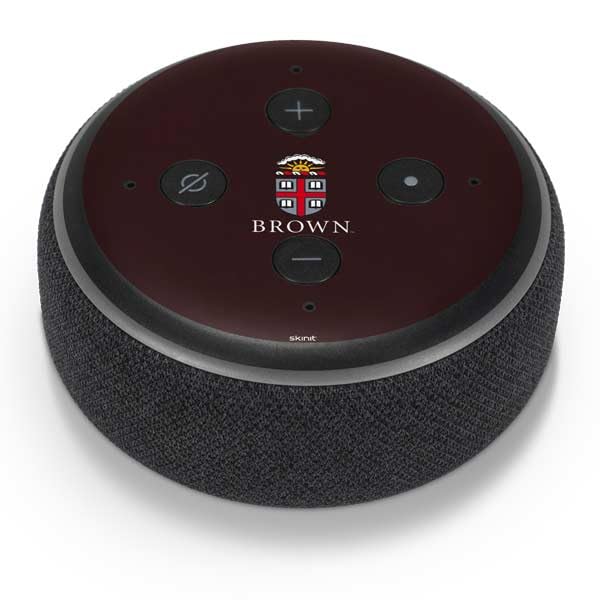 Skinit Decal Audio Skin Compatible with Amazon Echo Dot 3 - Officially Licensed Brown University Primary Logo Design