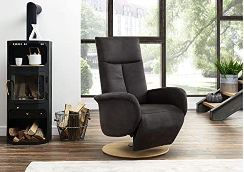 CAVADORE TV-Sessel Juba mit Akku / Fernsehsessel mit Aufstehhilfe + elektrisch verstellbarer Relaxfunktion / 2 E-Motoren / 75 x 112 x 82 / Lederoptik, Grau – Bild 3