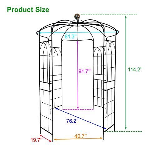 Pergola de jardin en métal noire de 205x290 cm idéale pour sublimer un mariage en plein air - 6
