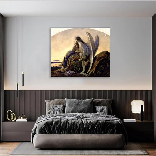 Impressions sur toile célèbres Alexandre Cabanel L'ange du soir, cadre décoratif
