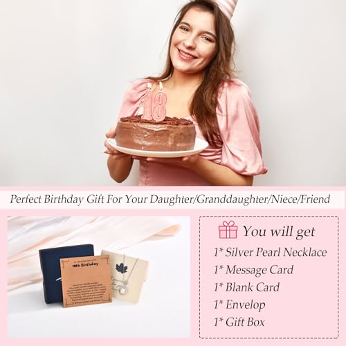 EPIRORA Birthday Gifts for Girls, 7th/8th/9th/10th/11th/12th/13th/14th/15th/16th/18th Bady Jewelery Presents Ideas for Daughter Granddaughter Sister Niece Friends, 16+2" Adjustable Pearl Necklace3