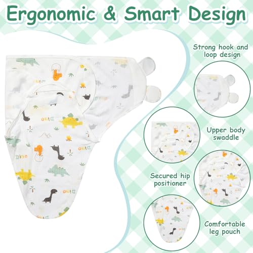 Image of Ramede 6-Pack Preemie Baby Swaddle Blankets with Hats, Breathable 100% Cotton Baby Swaddles, Suitable for Preemie Babies and Newborns, Soft Cotton, Adjustable(Alpaca,Green)