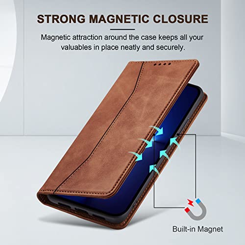 Image of Jasonyu Flip Wallet Case for iPhone 13 Pro,Brown