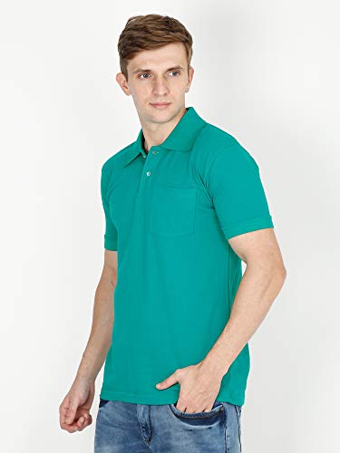 FLEXIMAA Men's Cotton Polo Neck Half Sleeve T-Shirt