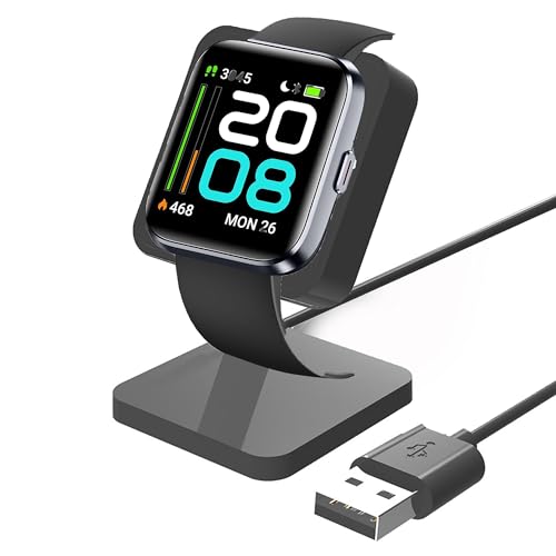 ID208 Plus Charger Stand,Lamshaw Charging Stand Desk Watch Stand Holder Charging Dock Station Compatible with Quican, aeac, WMK, Fitpolo ID208 Plus 1.8'' Smart Watch (Black)
