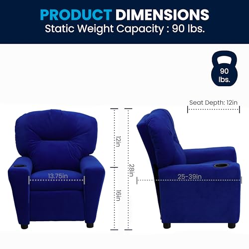 Flash Furniture BT-7950-KID-MIC-BLUE-GG Chandler Microfiber Kids Recliner thumb #1