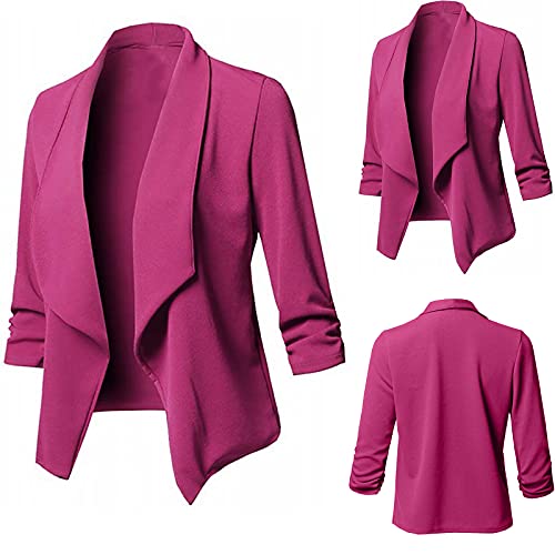 Blazer feminino outono inverno cardigã blazer plissado túnica básica trabalho manga longa jaqueta bl