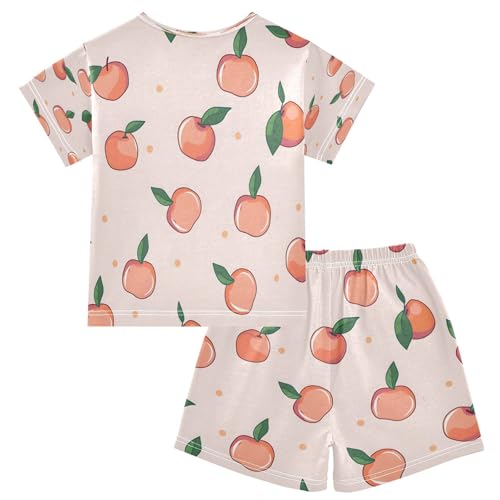 senya Short Sleeve Pajamas Sets Summer Cotton Sleepwear Fresh Peach2