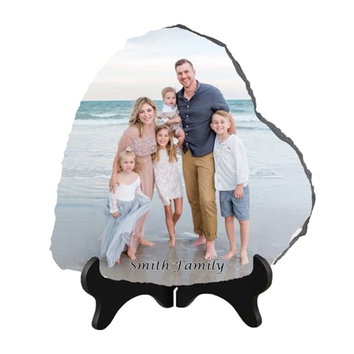 Xuggae Personalized Photo Stone Frame Plaque, Custom Rock Slate Frame With Photo cover