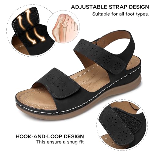 SHIBEVER Flat Sandals for Women Dressy: Comfortable Flats Sandals Women Open Toe Ankle Strap Walking Shoes Summer4