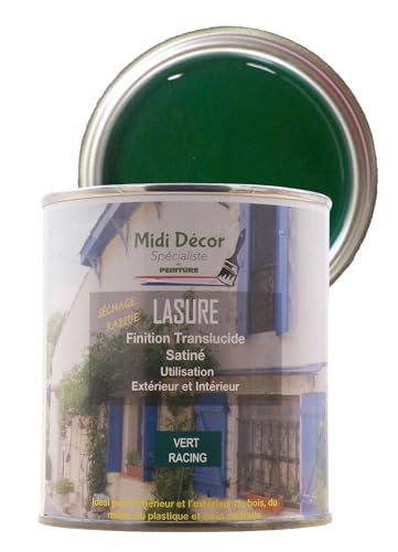 Rustins peinture à l'eau lasure, mate, pour tous types de bois et métaux intérieurs et extérieurs – 14 m² (1 L, Vert course)