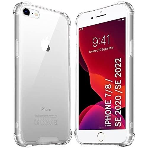 TheGiftKart TPU+PC Ultra-Hybrid Crystal Clear Back Cover Case For Iphone 7/8, Se 2020, Se 2022, Camera & Screen Protection, Shockproof Design, Hard Case For Iphone 7/8, Se 2020/2022 (Transparent)