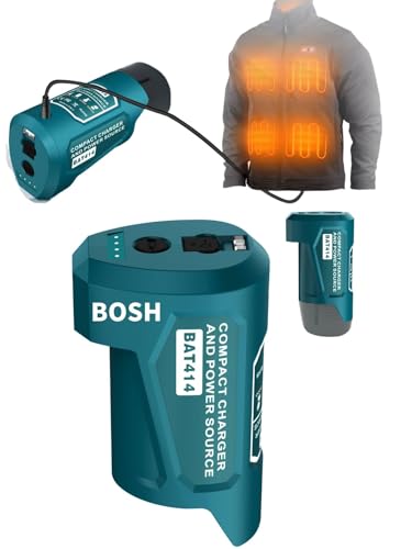 Adaptador USB para batería Bosch de 12 V para chaqueta calefactada de 12 V, USB tipo C, cargador de entrada para batería Bosch de 12 V