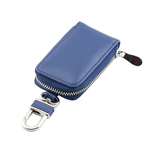 Genda 2Archer Unisexo Coche Caso Clave Cuero Monedero con Cremallera (Azul)