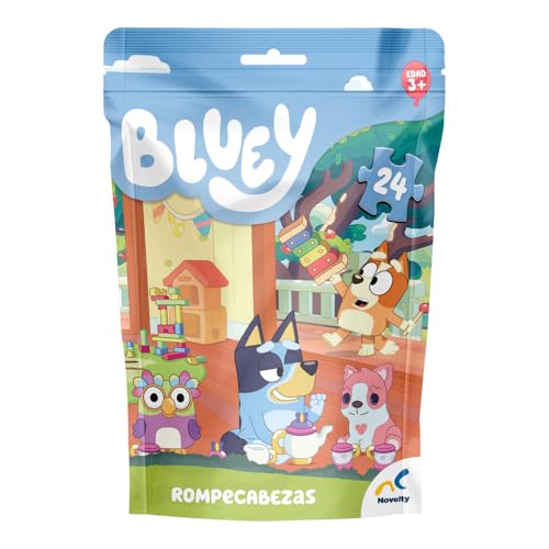 Novelty Rompecabezas Infantil Bluey 24 Piezas, Ensamble Perfecto, Ideal para Regalos de Fiestas