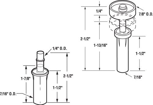 Prime-Line N 7265 7/16 In, Bi-Fold Door Top Pivot and Guide Set (1 Set), Mill image 4