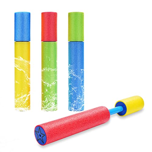 Ucradle Set di 4 pistole a spruzzo ad acqua – 25 cm pistola ad acqua in schiuma per bambini,...