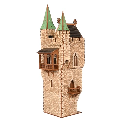 The Great Tower P- Medieval Castle - DIY Wooden Building Kit Crafts for Adults, Puzzle Wood Model Kit - Laser Cut Wooden Puzzle Architecture & Engineering Assembly Set - Hobby building kit - Realistic